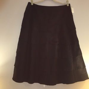 Black Linen Tiered Skirt